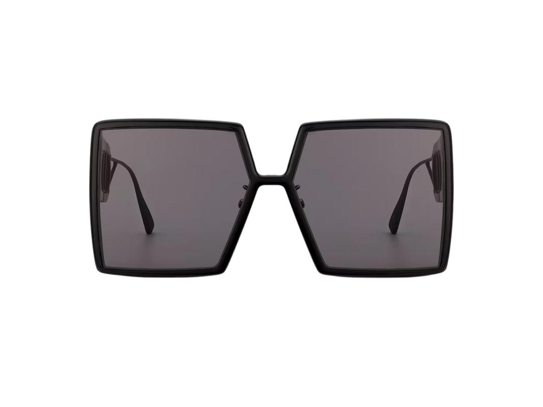 Dior Dior 30Montaigne SU In Oversized Black Square Sunglasses With Gray Shaded Lenses