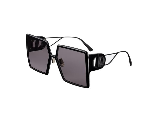 Dior Dior 30Montaigne SU In Oversized Black Square Sunglasses With Gray Shaded Lenses - view 2
