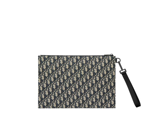 Dior Dior A4 Pouch In Beige And Black Dior Oblique Jacquard With Ruthenium-Finish - view 2