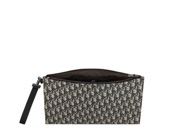 Dior Dior A4 Pouch In Beige And Black Dior Oblique Jacquard With Ruthenium-Finish - view 3