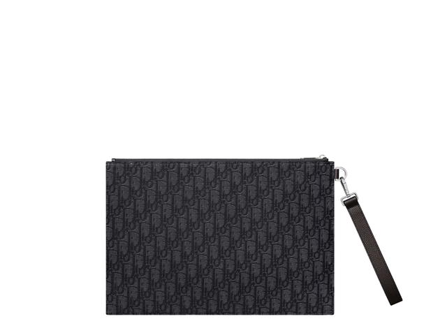 Dior Dior A4 Pouch In Black Dior Oblique Jacquard With Ruthenium-Finish - view 2