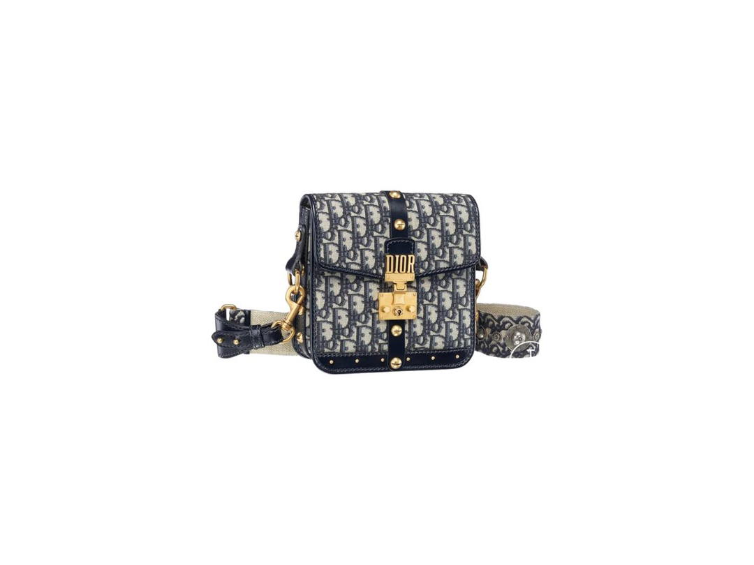 Dior Dior Addict Square Flap Bag In Blue Dior Oblique Jacquard