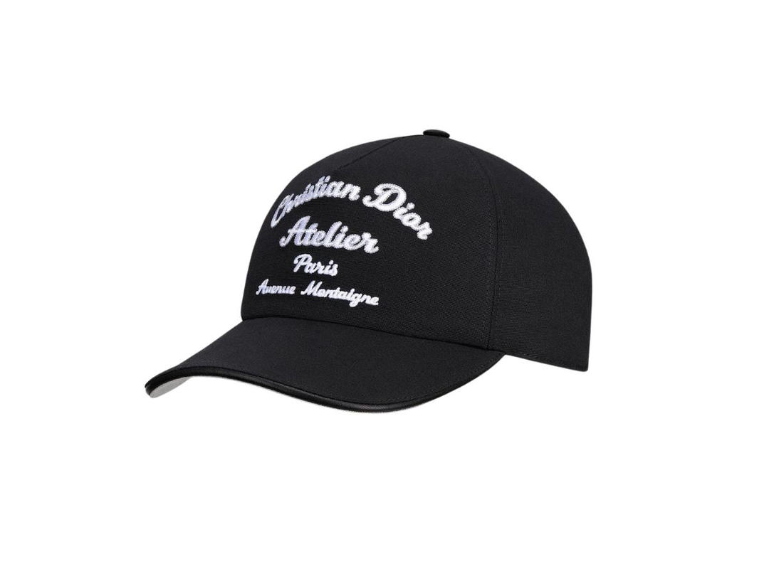 Dior Dior Atelier Baseball Cap In Black Cotton Canvas