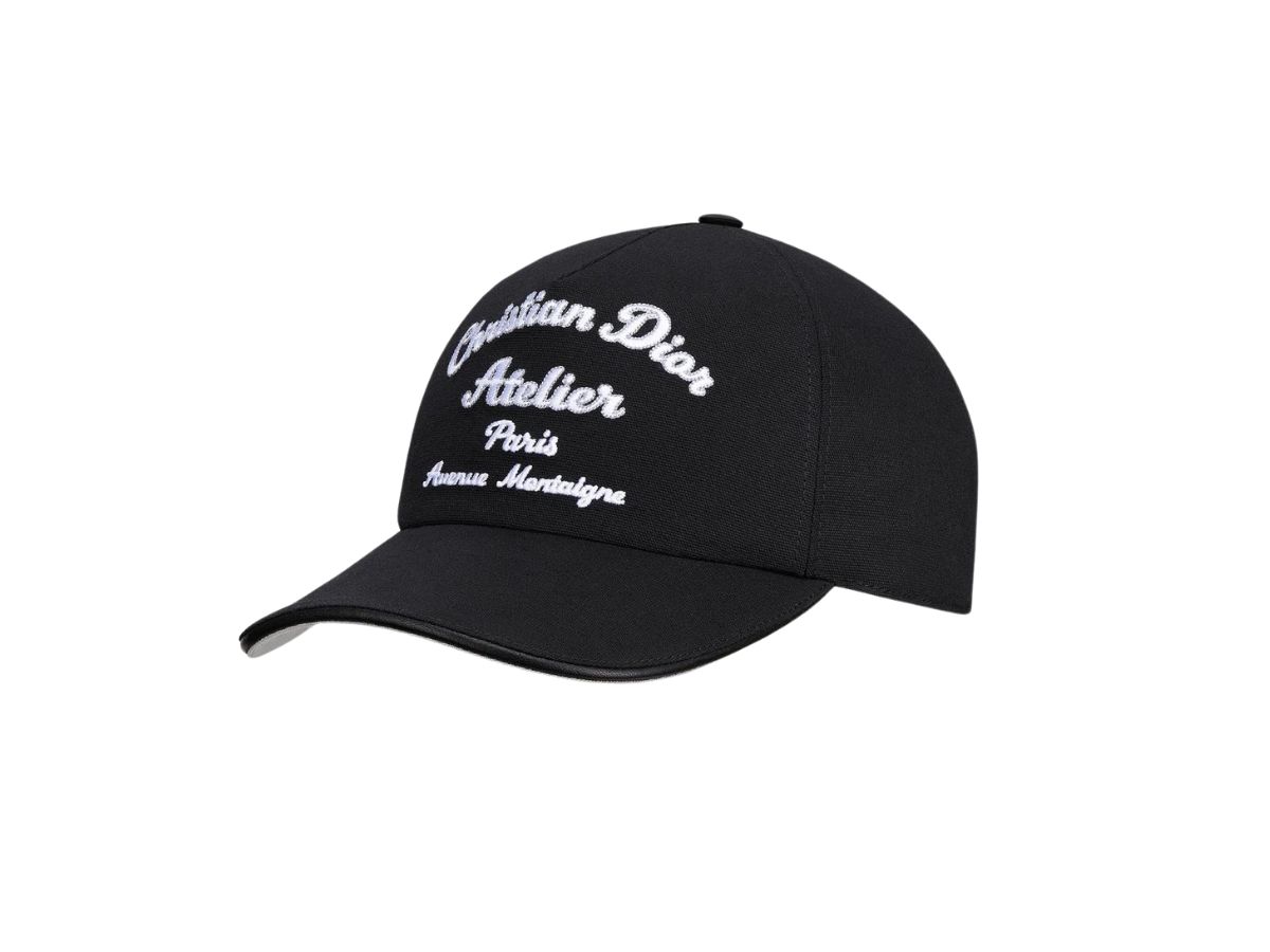 Dior Dior Atelier Baseball Cap In Black Cotton Canvas