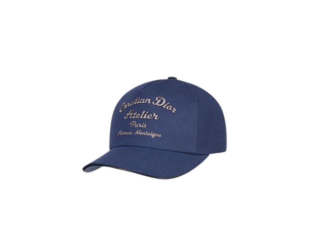 Dior Dior Atelier Baseball Cap In Blue Cotton Canvas