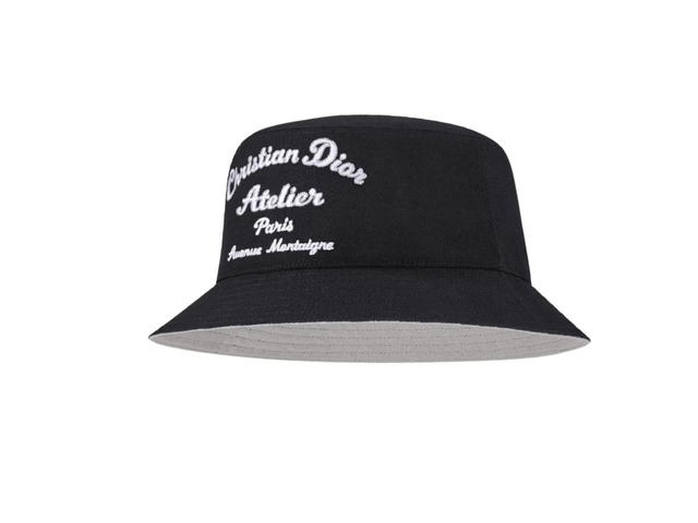 Dior Dior Atelier Bucket Hat In Black Cotton Canvas - view 1
