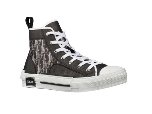 Dior Dior B23 High-Top Sneaker Black and White Oblique Canvas - view 2