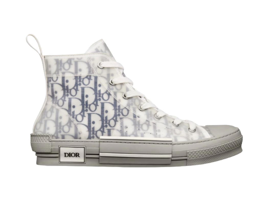 Dior Dior B23 High-Top Sneaker White and Navy Blue Oblique Canvas