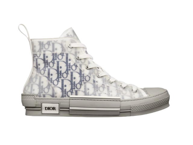 Dior Dior B23 High-Top Sneaker White and Navy Blue Oblique Canvas - view 1