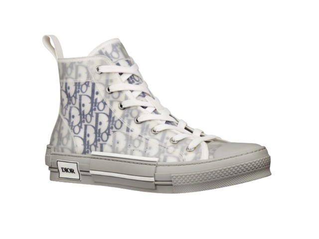 Dior Dior B23 High-Top Sneaker White and Navy Blue Oblique Canvas - view 2