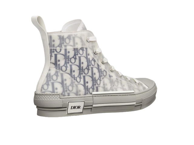 Dior Dior B23 High-Top Sneaker White and Navy Blue Oblique Canvas - view 3