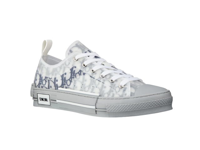 Dior Dior B23 Low-Top Sneaker White and Navy Blue Oblique Canvas - view 2