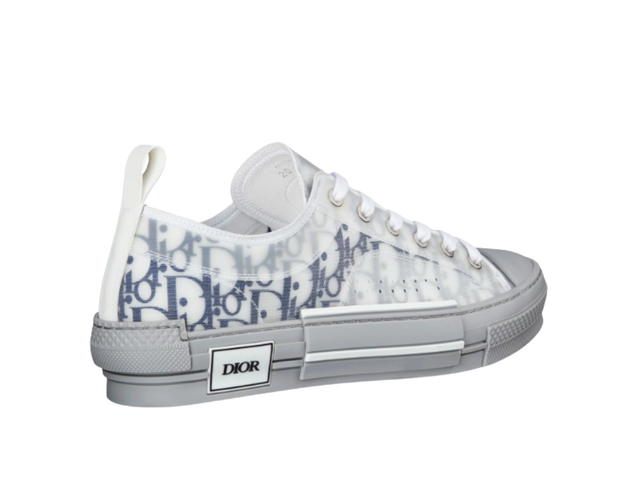 Dior Dior B23 Low-Top Sneaker White and Navy Blue Oblique Canvas - view 3