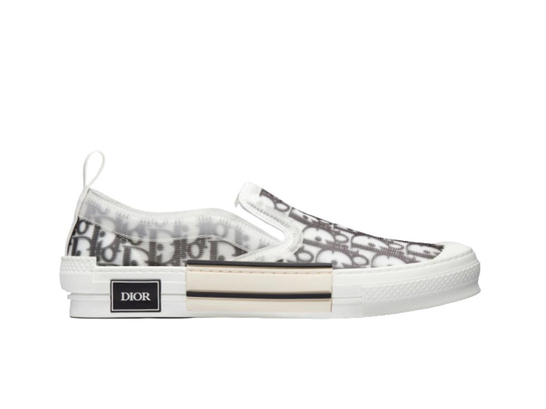 Dior Dior B23 Slip-On Sneaker Black and White Oblique Canvas