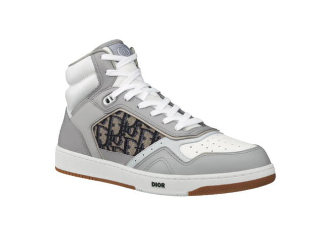 Dior Dior B27 High-Top Sneaker Beige and Black Oblique Jacquard Gray White - view 2