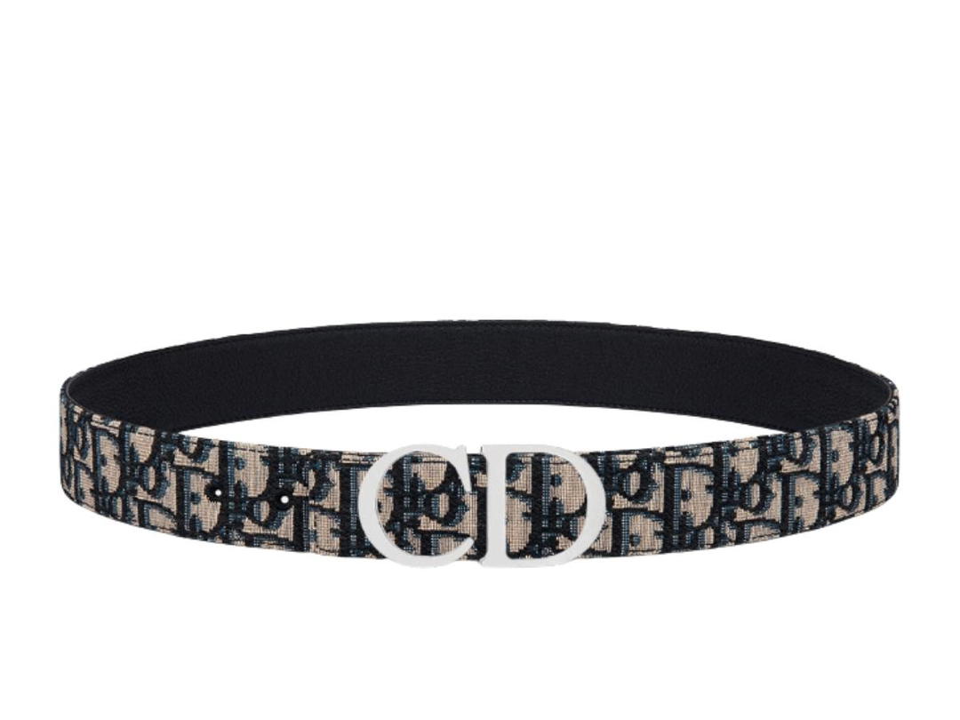 Dior Dior Beige Oblique & Silver-Cd Belt