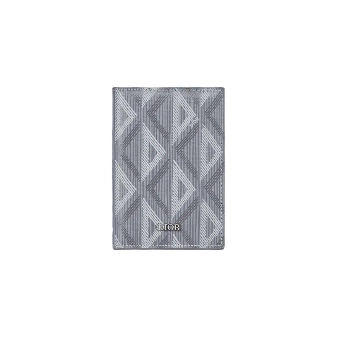 Dior Dior Bi Fold Card Holder Dior Gray CD Diamond Canvas