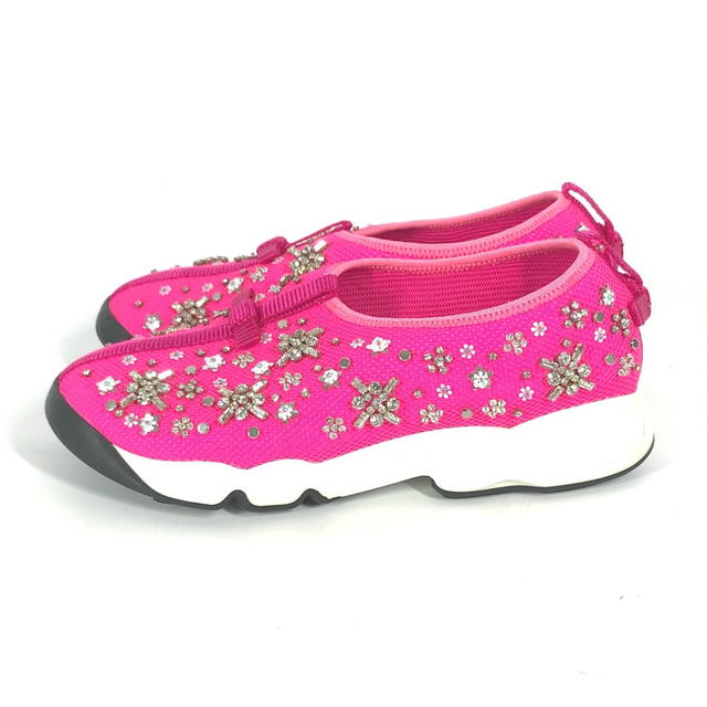 Dior Dior Bijoux Rhinestone Flower Shoes shoes sneakers mesh pink - view 5