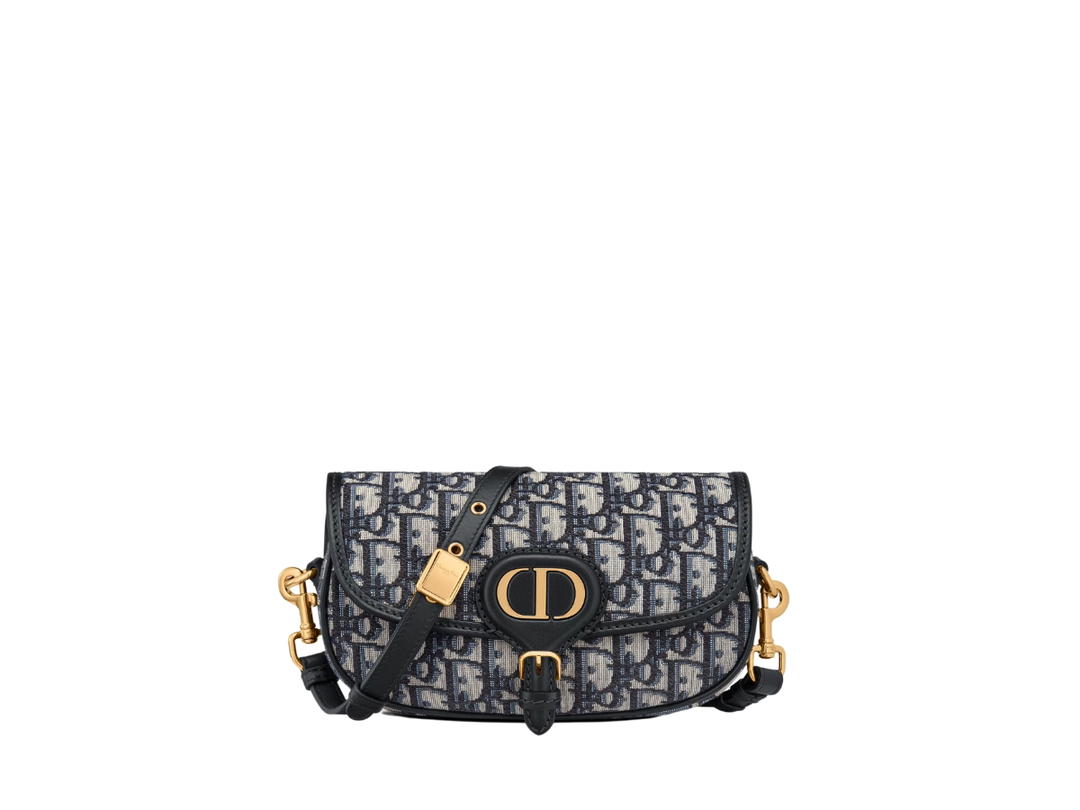 Dior Dior Bobby East-West Bag In Blue Dior Oblique Jacquard With Gold-Finish Metal Hardware