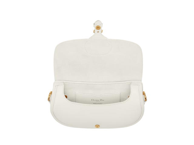 Dior Dior Bobby East-West Bag In Latte Box Calfskin With Gold-Finish Metal Hardware White - view 3