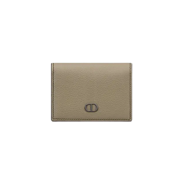 Dior Dior Business Card Holder Beige Grained Calfskin CD Icon Signature - view 1