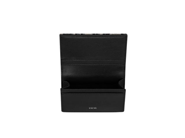 Dior Dior Business Card Holder In Beige And Black Dior Oblique Jacquard With Ruthenium-Finish Brass - view 3