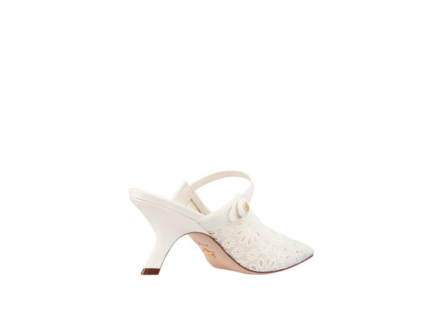 Dior Dior Capture Heeled Mule In Transparent Mesh Embroidered With White Saint-Gall Motif (W) - view 3