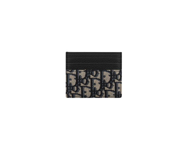 Dior Dior Card Holder Beige and Black Dior Oblique Jacquard and Black Grained Calfskin - view 2