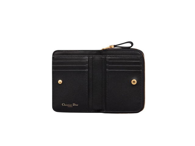 Dior Dior Caro Compact Zipped Wallet Black Supple Cannage Calfskin - view 2