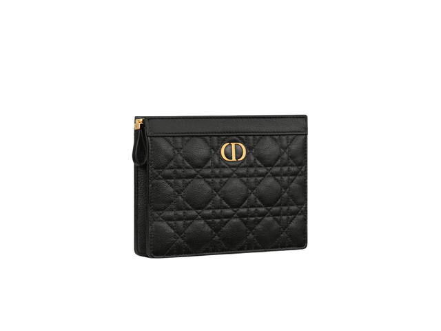 Dior Dior Caro Every Dior Pouch In Black Supple Cannage Calfskin With Gold Hardware - view 2