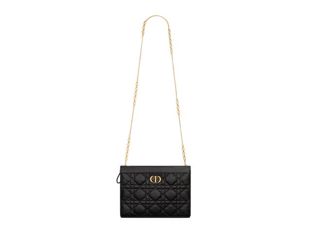 Dior Dior Caro Every Dior Pouch In Black Supple Cannage Calfskin With Gold Hardware - view 3