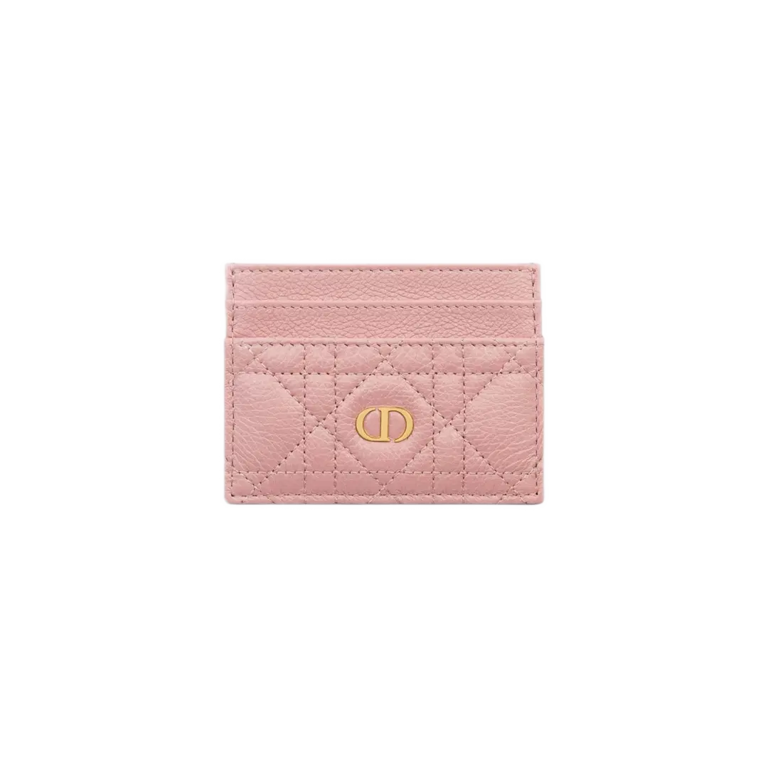 Dior Dior Caro Five-Slot Card Holder Antique Pink Supple