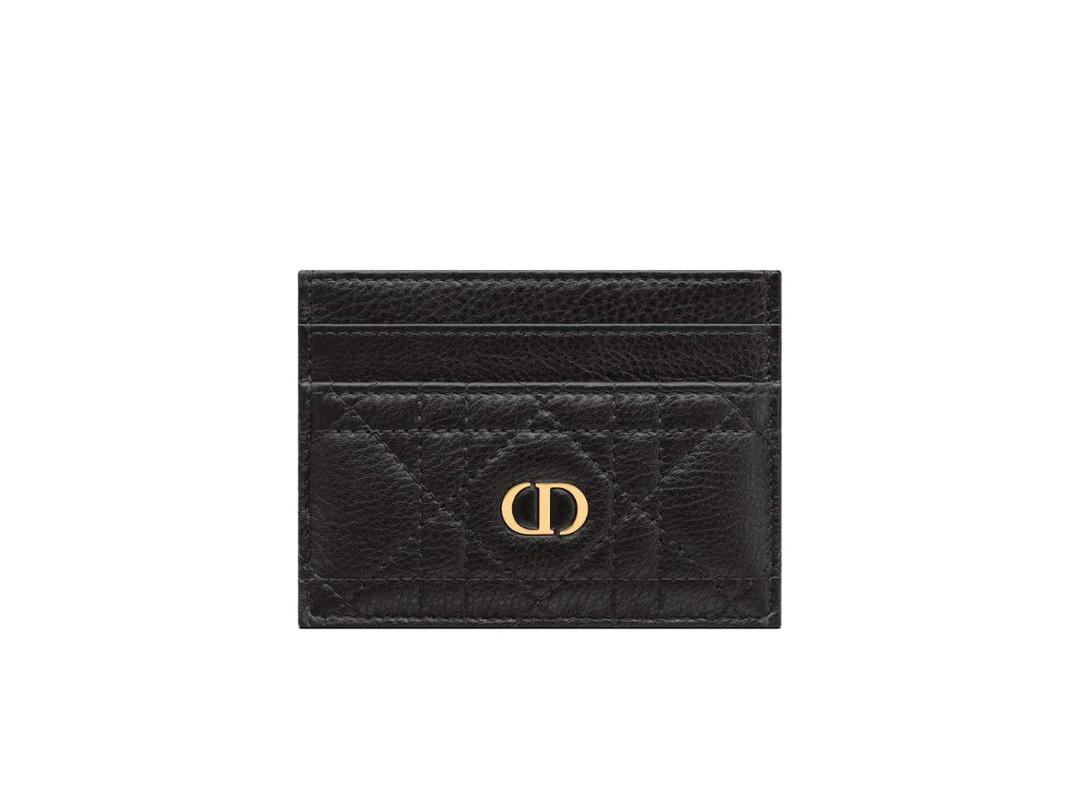 Dior Dior Caro Five-Slot Card Holder Black Supple Cannage Calfskin