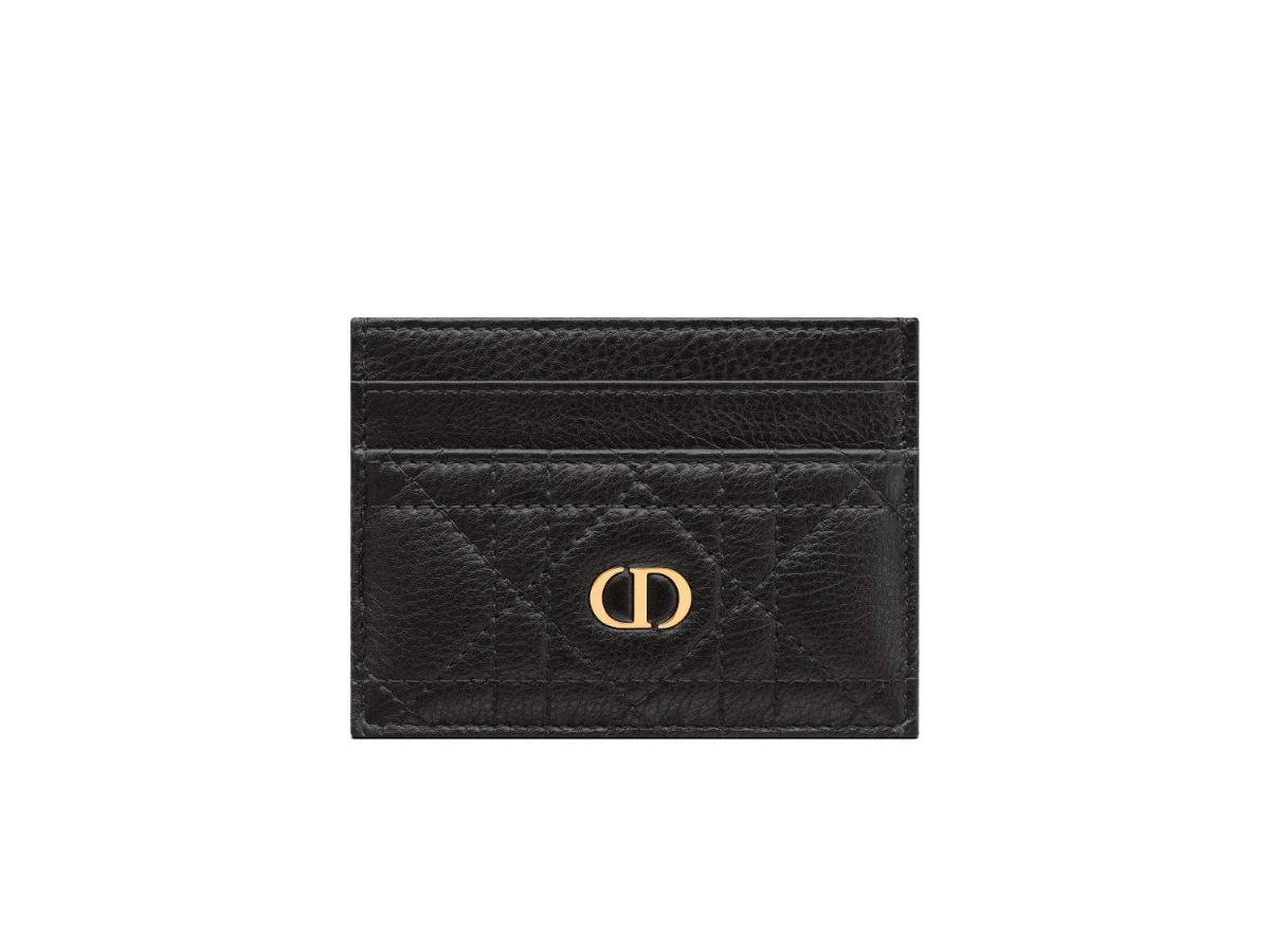 Dior Dior Caro Five-Slot Card Holder Black Supple Cannage Calfskin