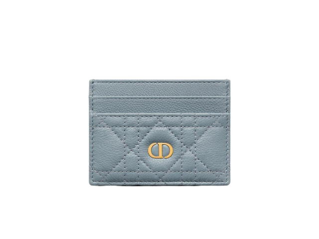 Dior Dior Caro Five-Slot Card Holder Cloud Blue Supple Cannage Calfskin - view 1