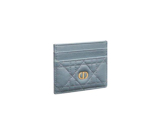 Dior Dior Caro Five-Slot Card Holder Cloud Blue Supple Cannage Calfskin - view 2
