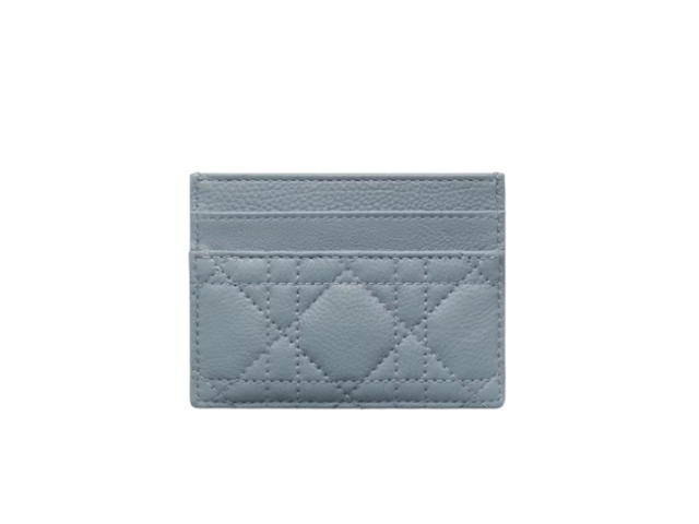 Dior Dior Caro Five-Slot Card Holder Cloud Blue Supple Cannage Calfskin - view 3