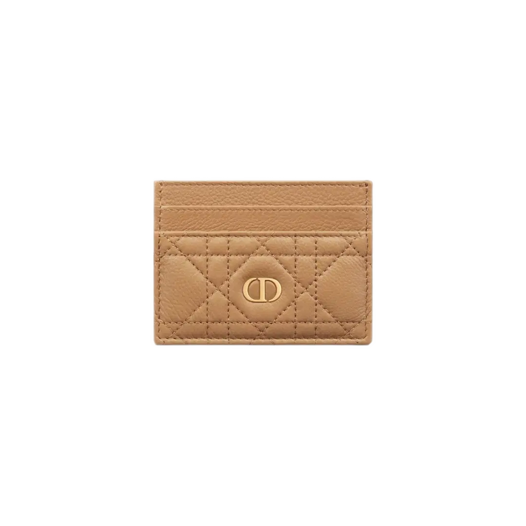 Dior Dior Caro Five Slot Card Holder Medium Tan Supple Cannage Calfskin