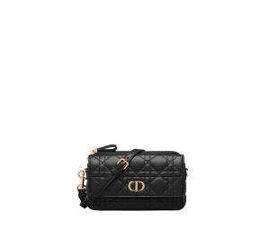 Buy Dior Caro Pouch In Black Supple Cannage Calfskin With Gold-Finish Hardware at Sasom – Authentic and Ready to Ship