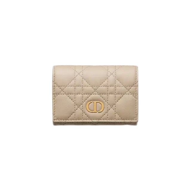 Dior Dior Caro Xs Wallet Sand Colored Supple Cannage Calfskin - view 2