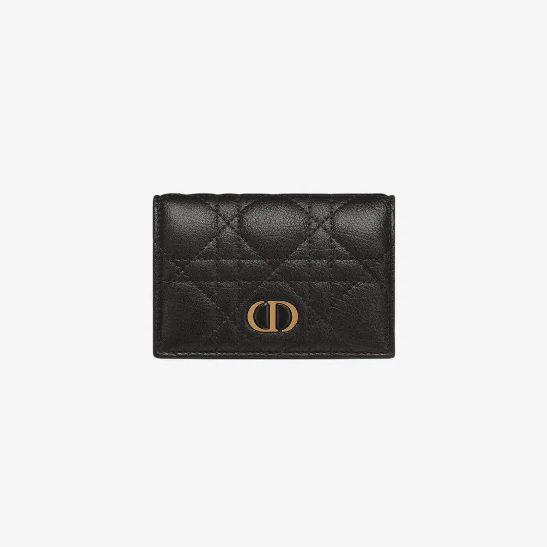 Dior Dior Caro XS Wallet Supple Cannage Calfskin Black