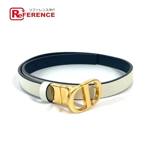 Buy Dior CD buckle Accessories belt Leather White/GoldHardware at Sasom – Authentic and Ready to Ship