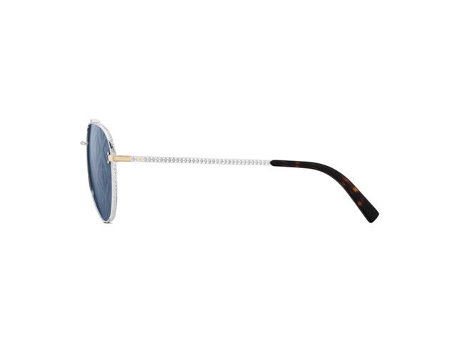 Dior Dior CD Diamond A1U In Blue Mirrored Pilot Sunglasses with CD Diamond Motif With Gold And Silver-Finish Metal Frame - view 2