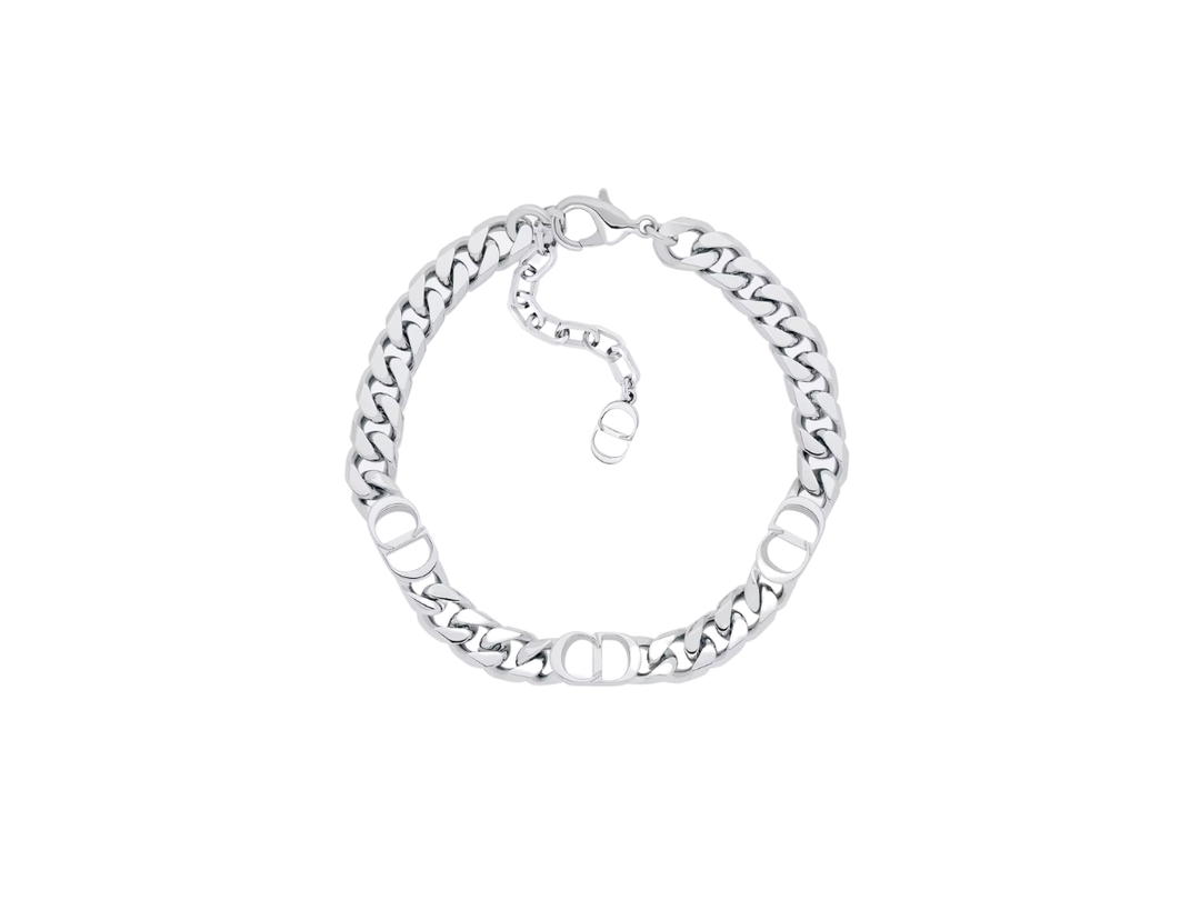 Dior Dior CD Icon Thin Chain Link Bracelet In Silver-Finish Brass