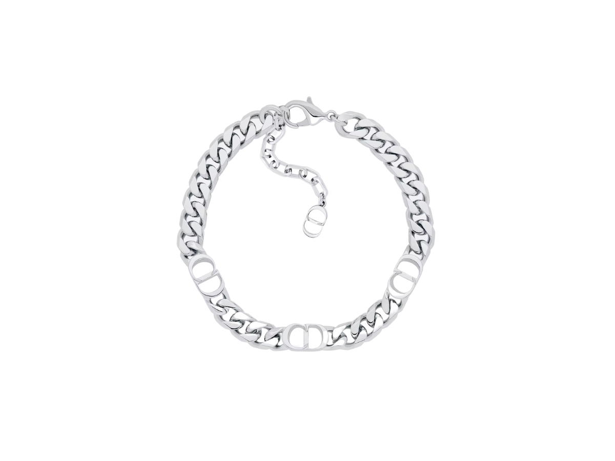 Dior Dior CD Icon Thin Chain Link Bracelet In Silver-Finish Brass