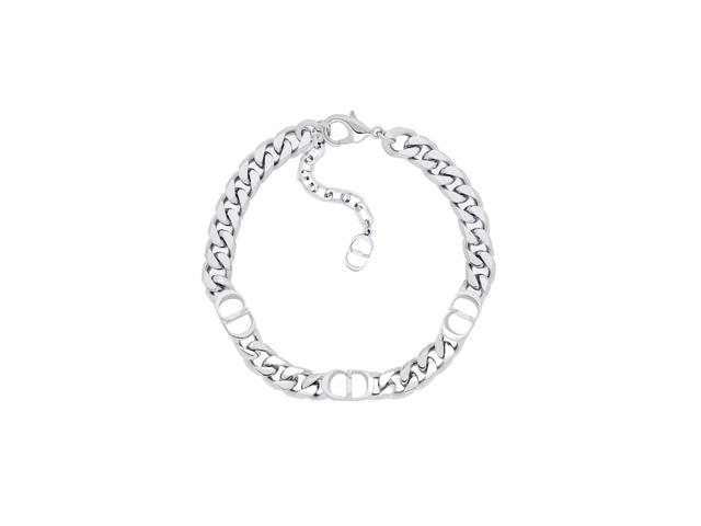 Dior Dior CD Icon Thin Chain Link Bracelet In Silver-Finish Brass - view 1
