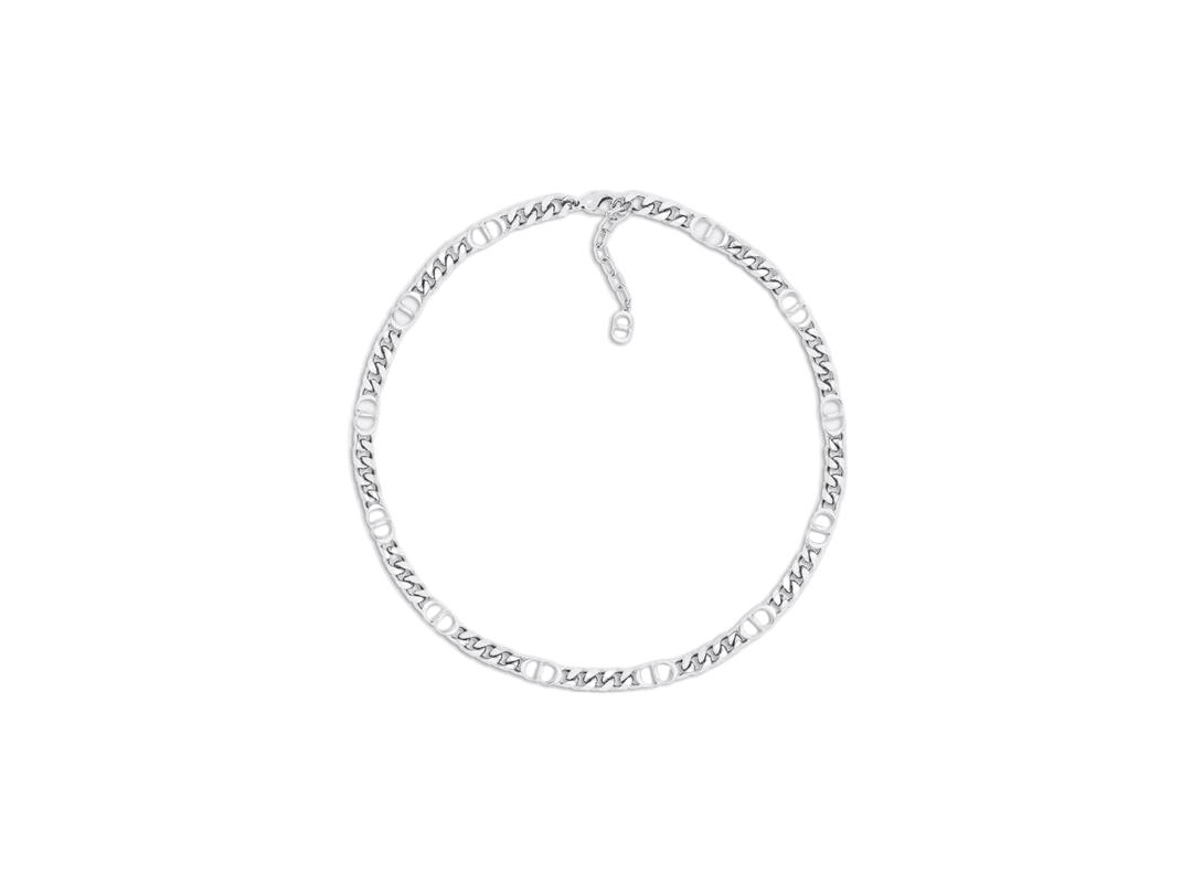 Dior Dior CD Icon Thin Chain Link Necklace In Silver-Finish Brass