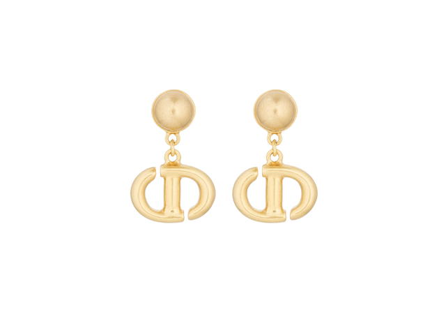 Dior Dior CD Navy Earrings In Gold-Finish Metal - view 1