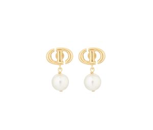 Buy Dior CD Navy Earrings In Gold-Finish Metal And White Resin Pearls at Sasom – Authentic and Ready to Ship