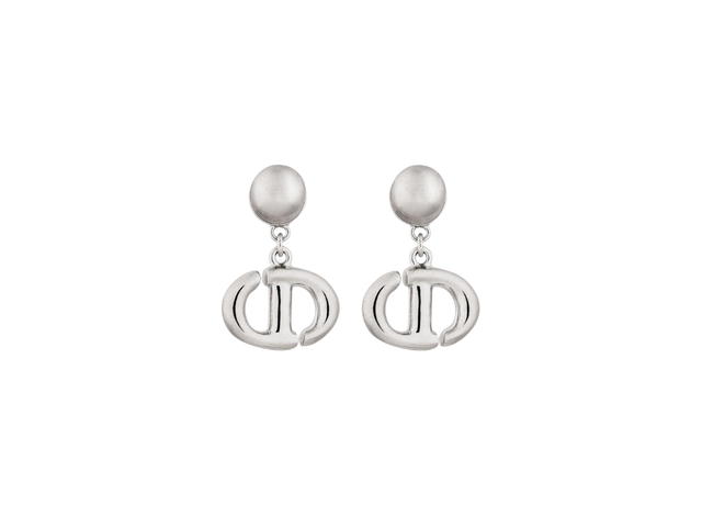 Dior Dior CD Navy Earrings In Silver-Finish Metal - view 1